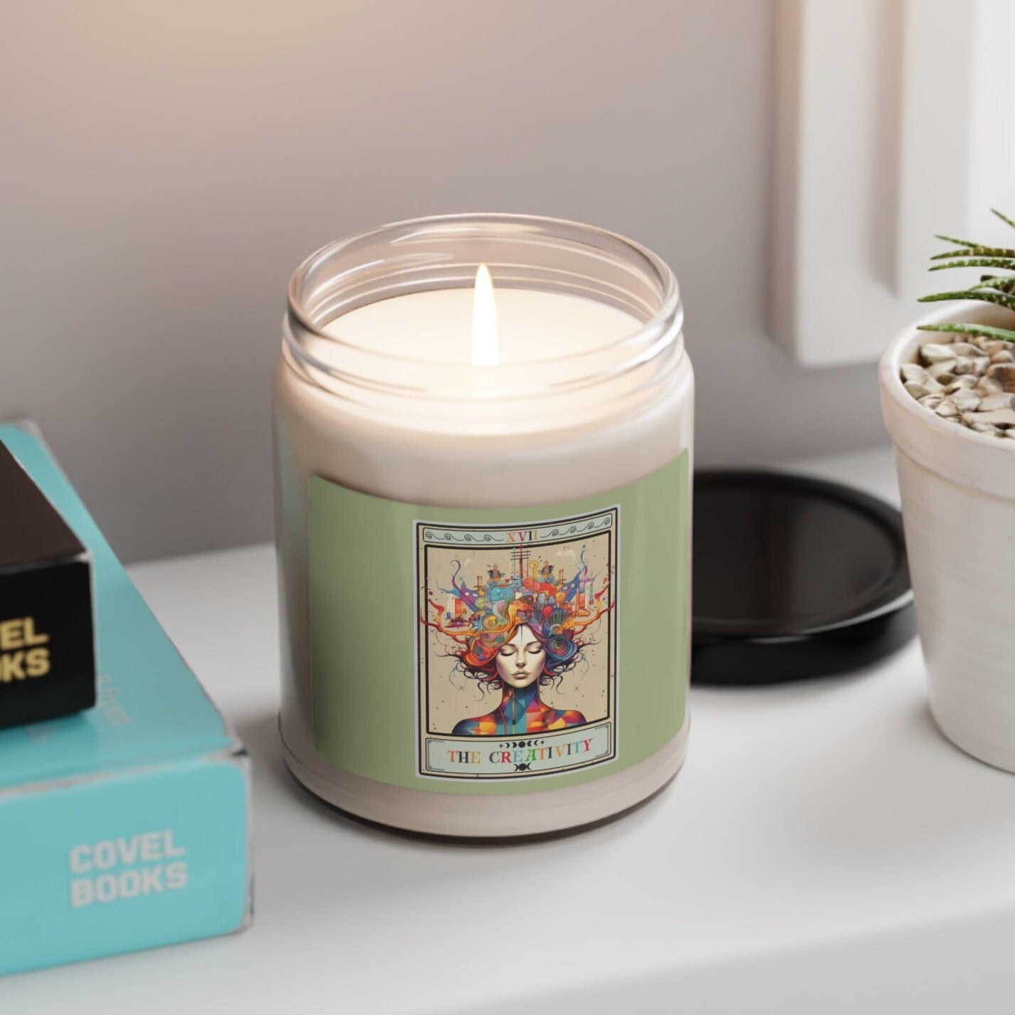 The Creativity Tarot Card Candle