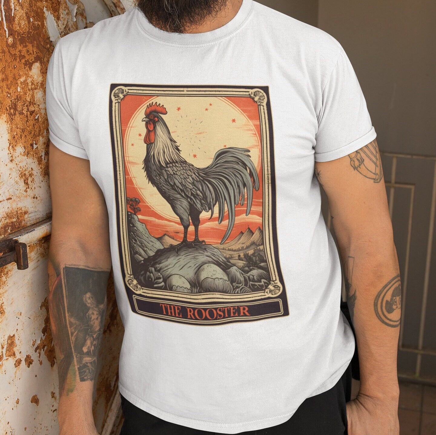 The Rooster Tarot Card Shirt, Chicken Lover Farm Life