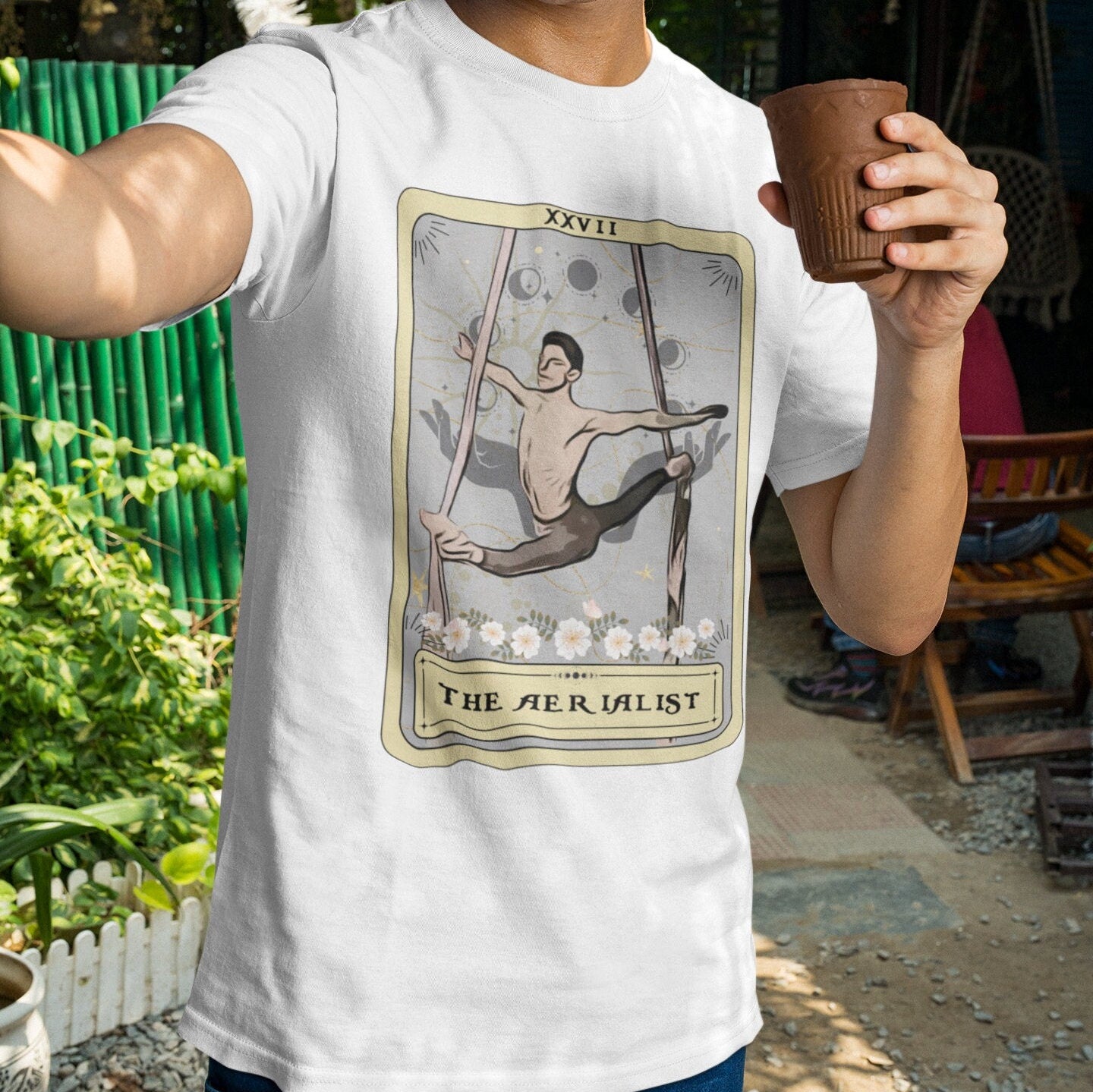 The Aerialist Tarot Card Shirt, Male Aerialist