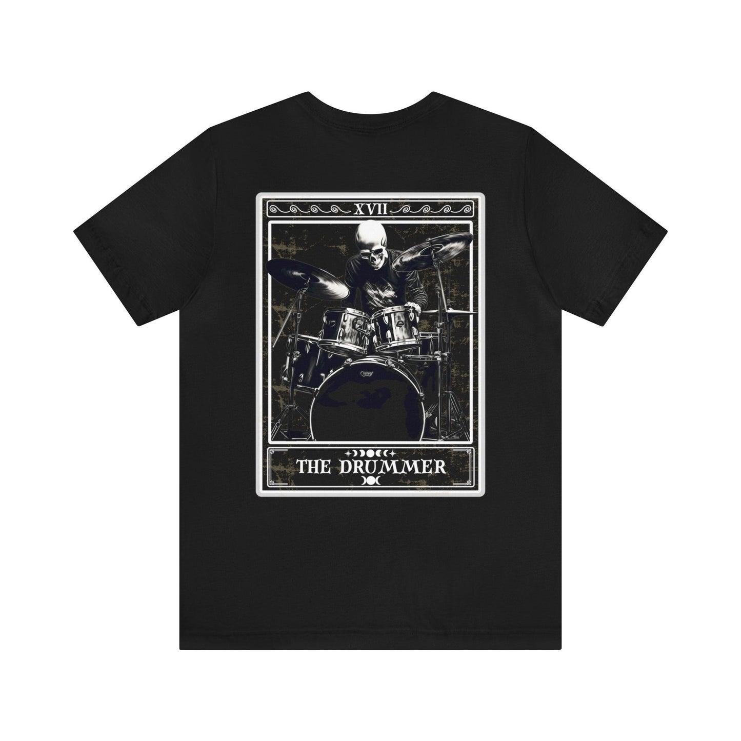 The Drummer Tarot Card Shirt, BACK PRINT Drum Player