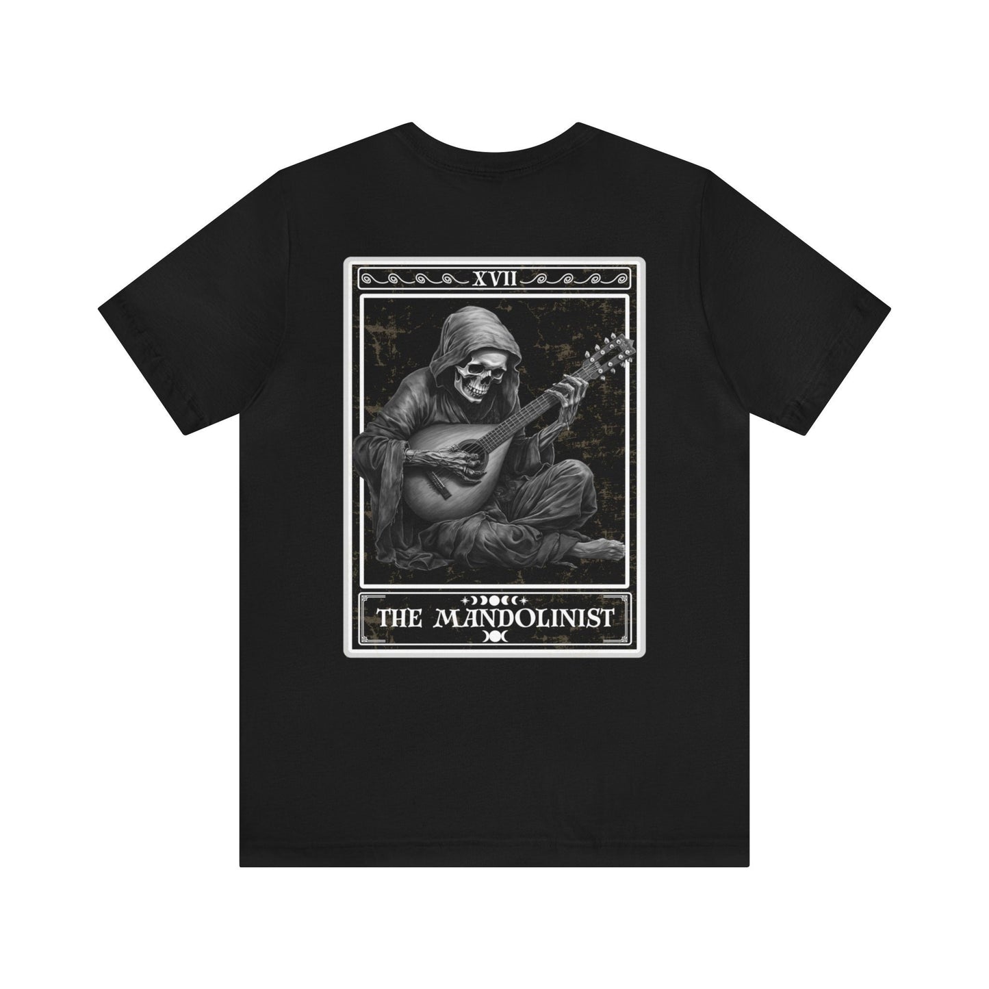 The Mandolinist Tarot Card Shirt, Mandolin Player Back Print
