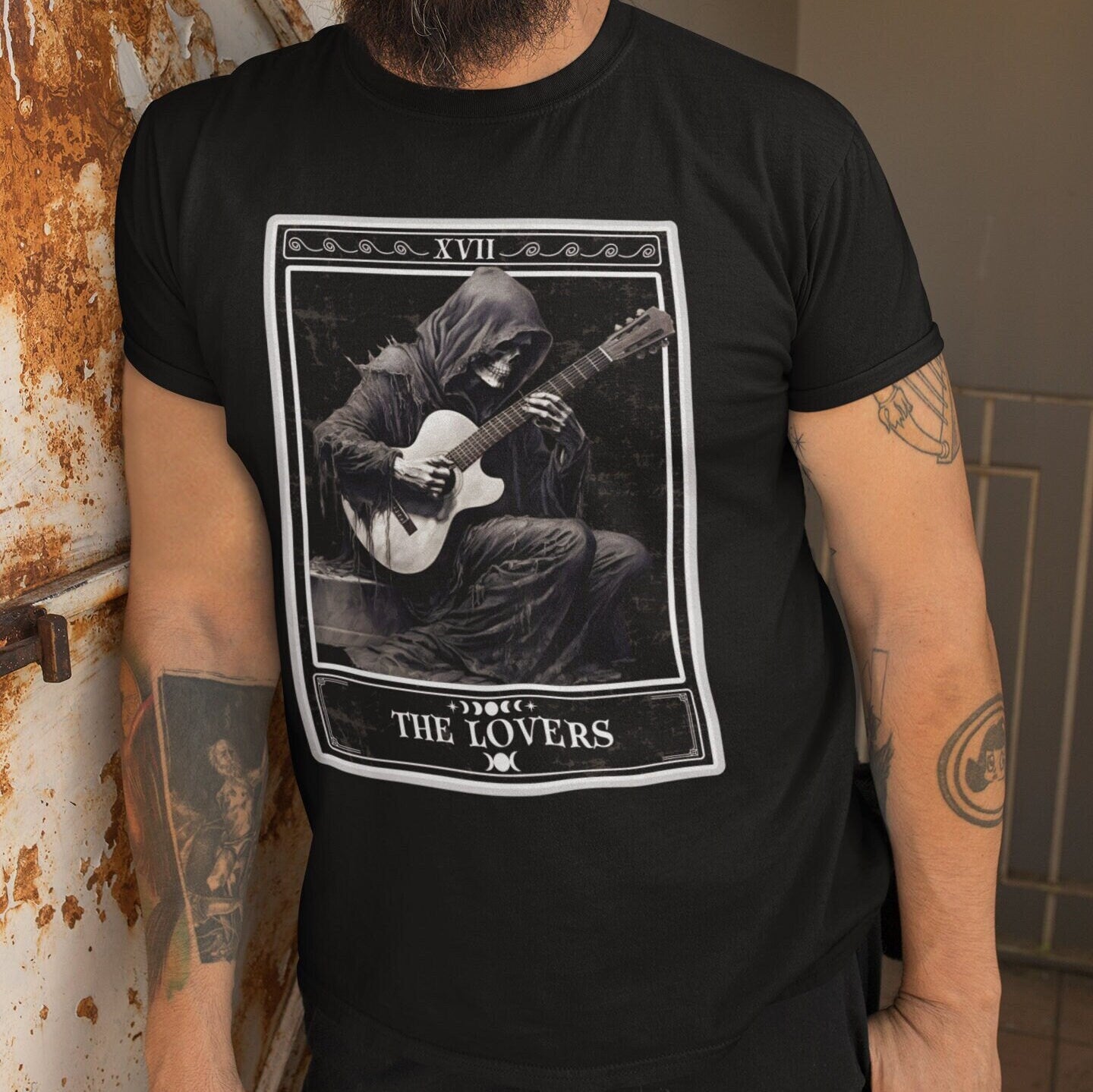 The Lovers Tarot Card Shirt, Guitar Player