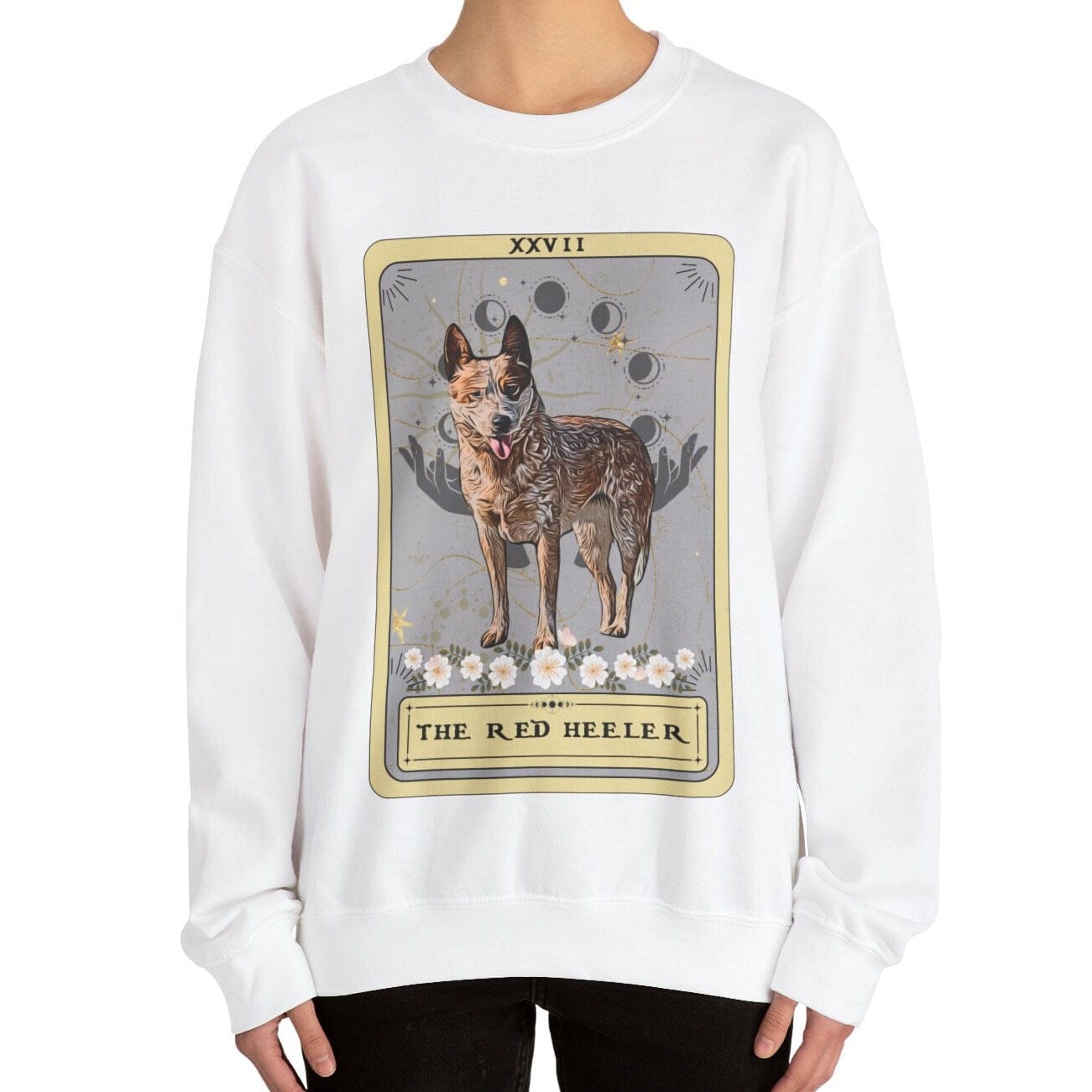 The Red Heeler Tarot Card Sweatshirt, Australian Cattle Dog