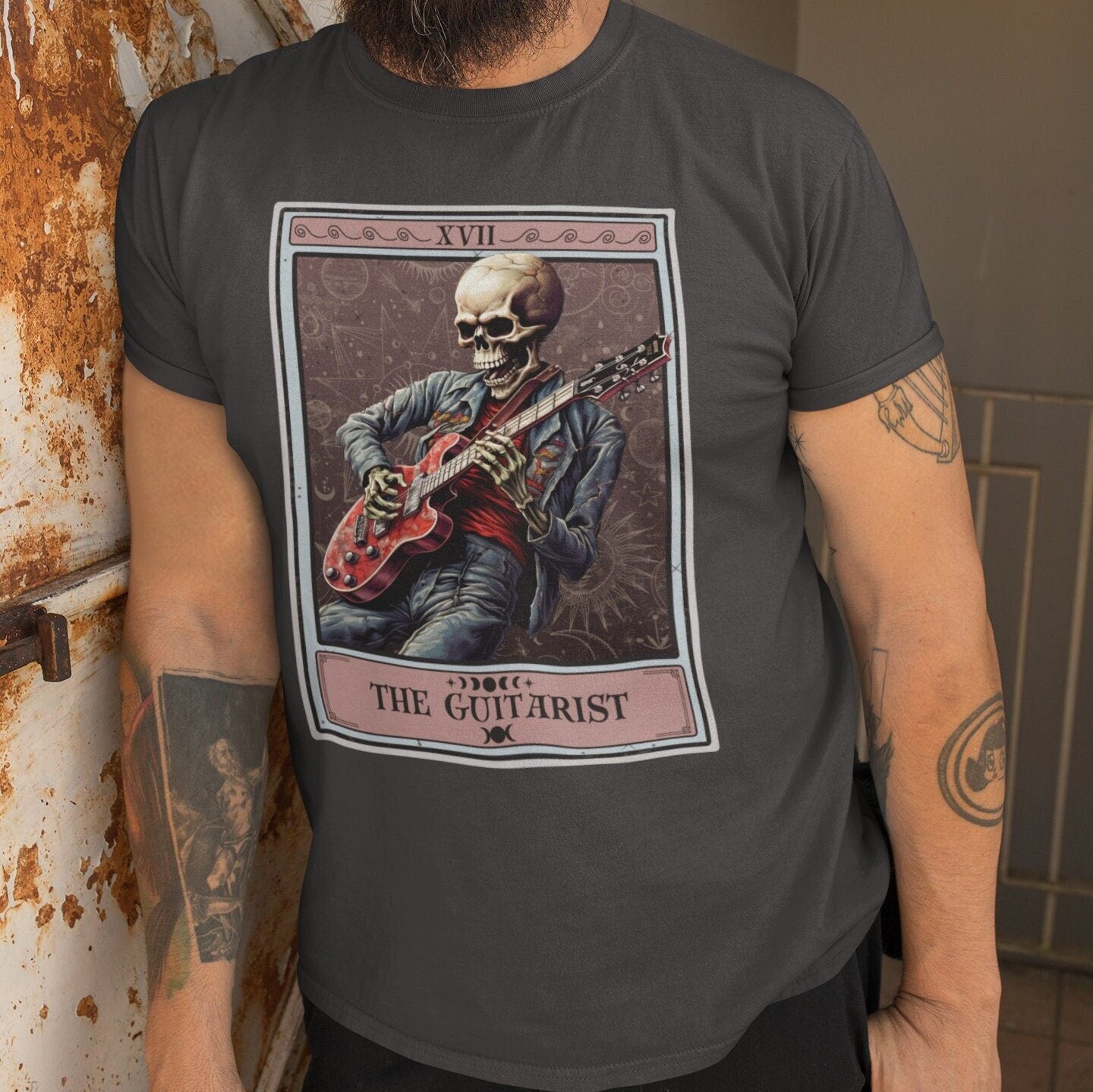 The Guitarist Tarot Card Shirt, Electric Guitar Player