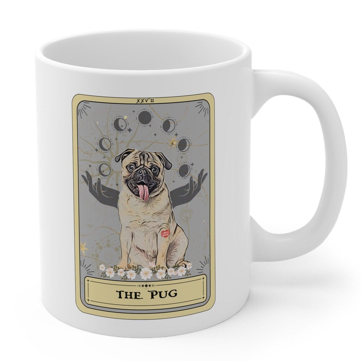The Pug Tarot Card Mug, Dog Lover