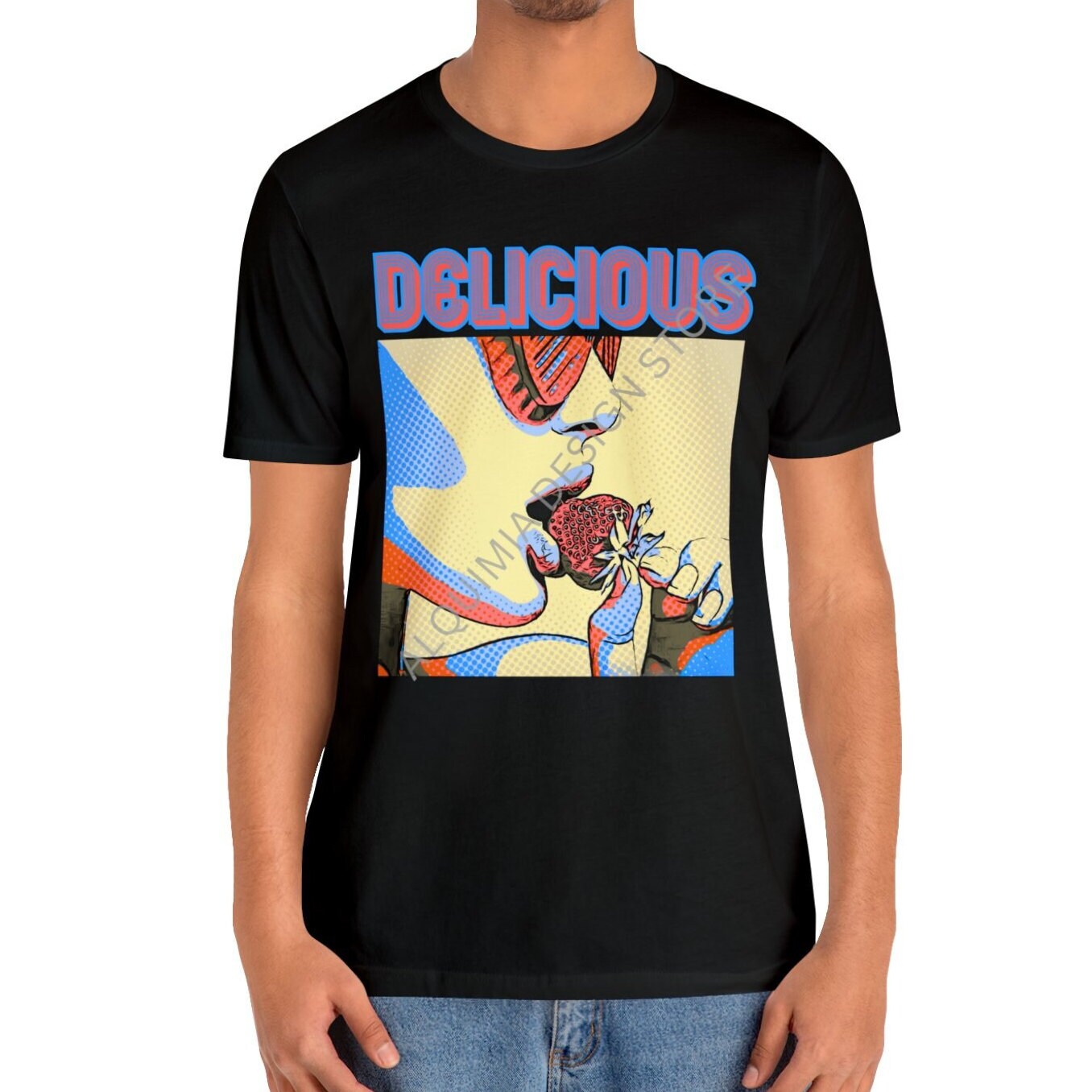 Retro Strawberry T-shirt, Pop Art