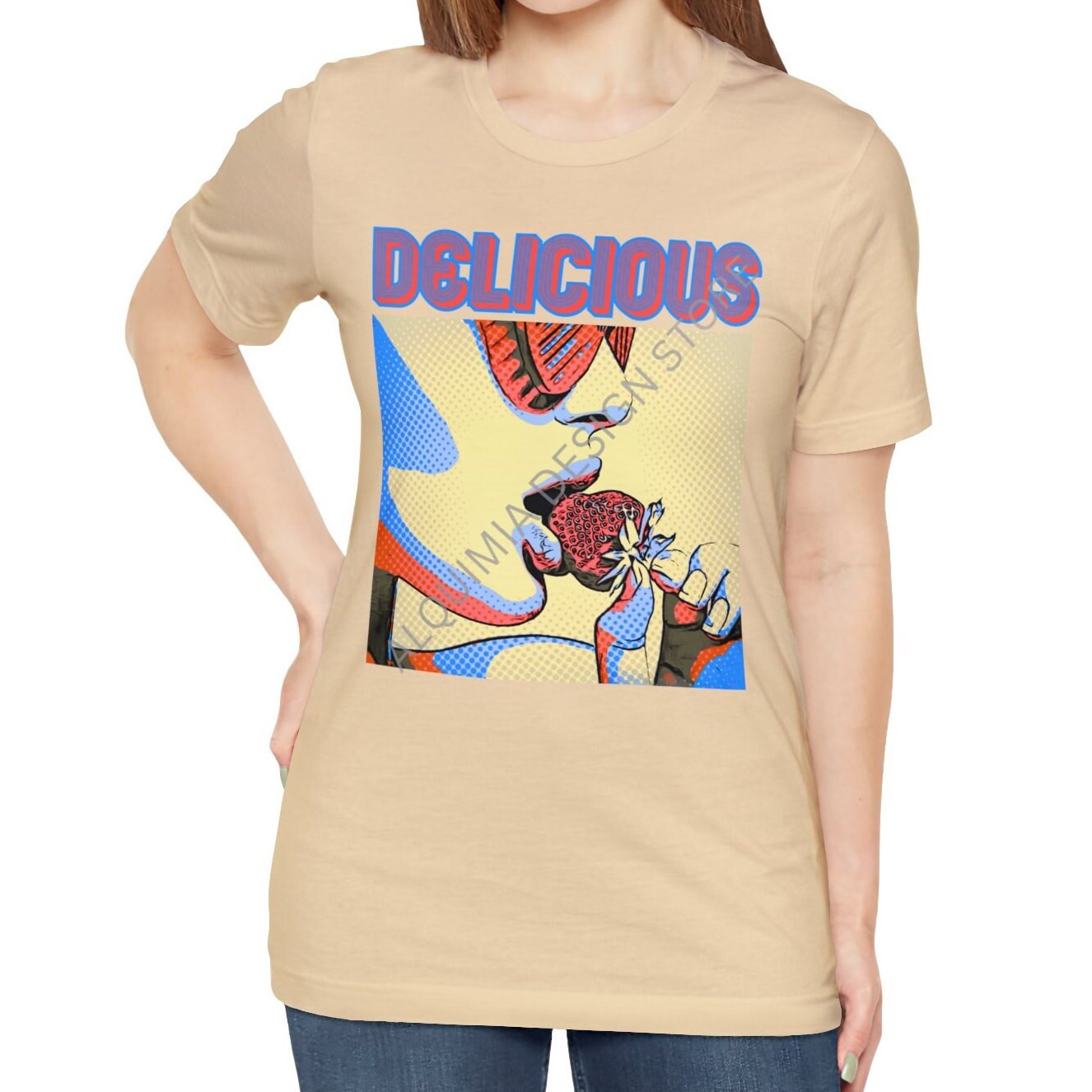 Retro Strawberry T-shirt, Pop Art