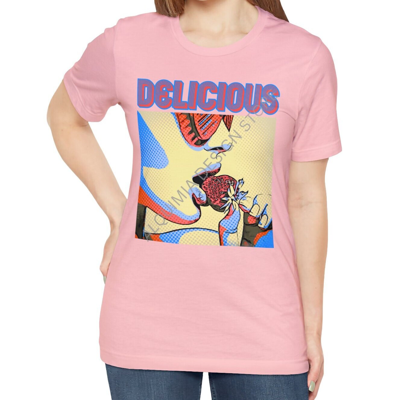 Retro Strawberry T-shirt, Pop Art