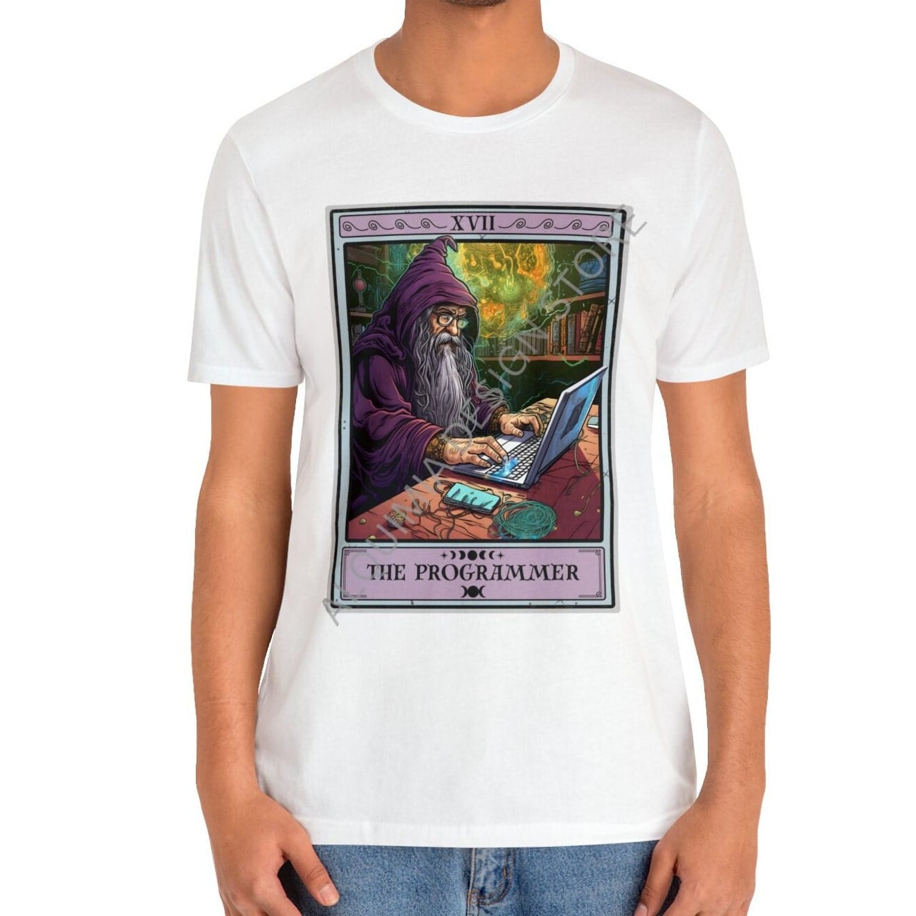 The Programmer Tarot Card Shirt, Wizard Programmer Computer Geek