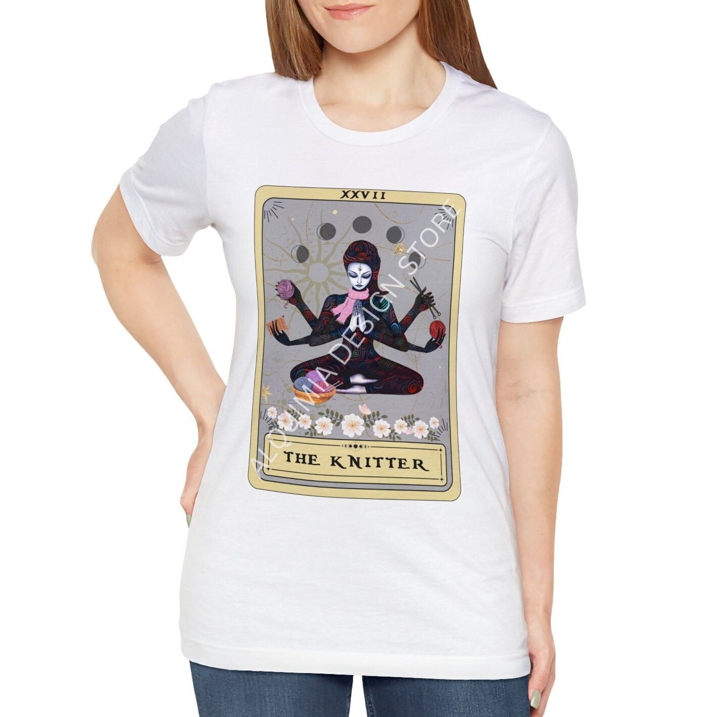 The Knitter Goddess Tarot Card Shirt, Knitting