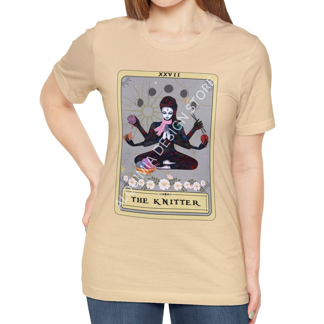 The Knitter Goddess Tarot Card Shirt, Knitting