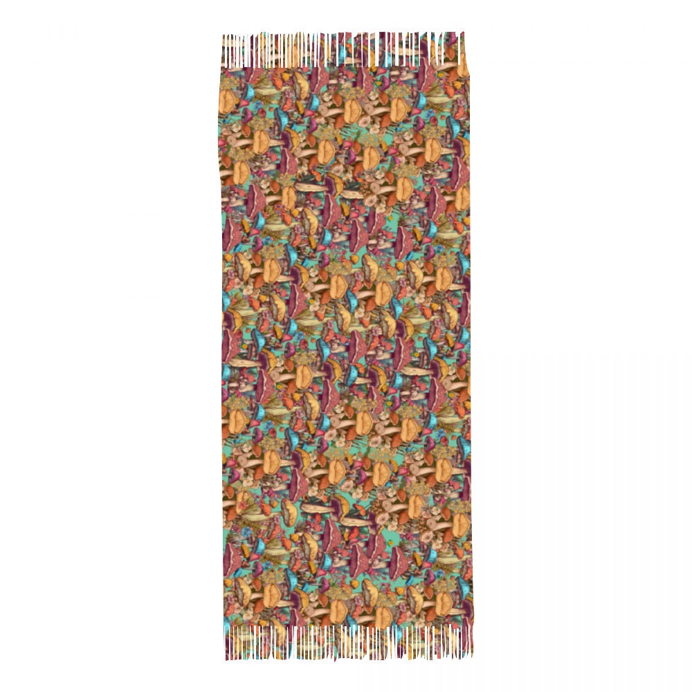 Mushroom Scarf Neckerchief 77" x 28"