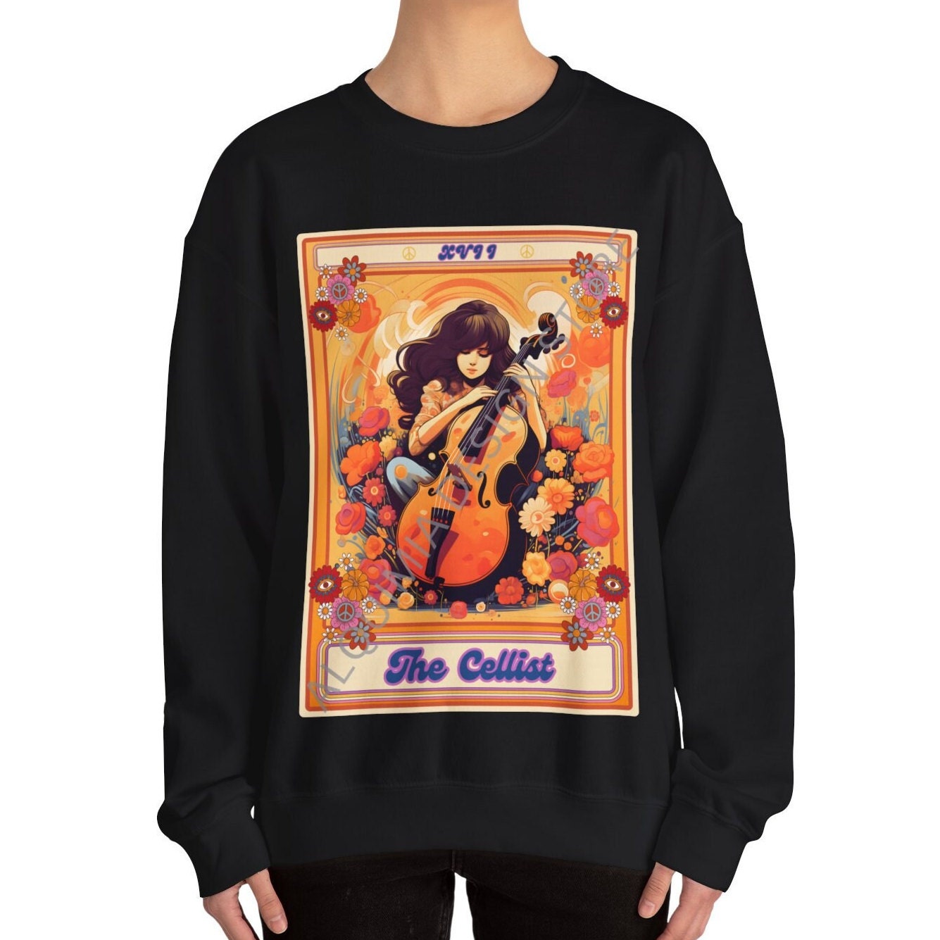 The Cellist Tarot Card Sweatshirt