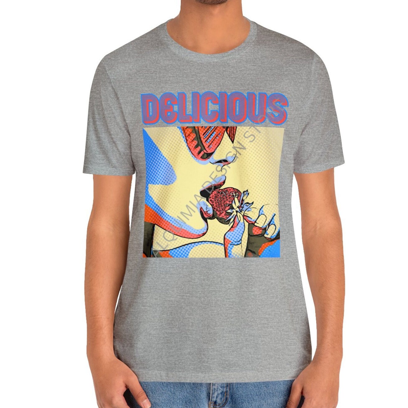 Retro Strawberry T-shirt, Pop Art