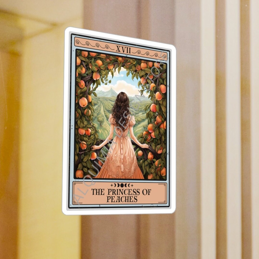 The Princess of Peaches Tarot Card Sticker, 3" x 4"