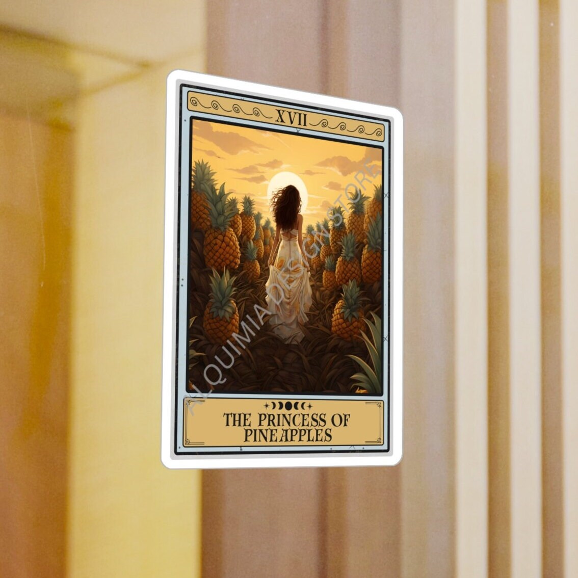The Princess of Pineapples Tarot Card Sticker, Pineapple 3" x 4"