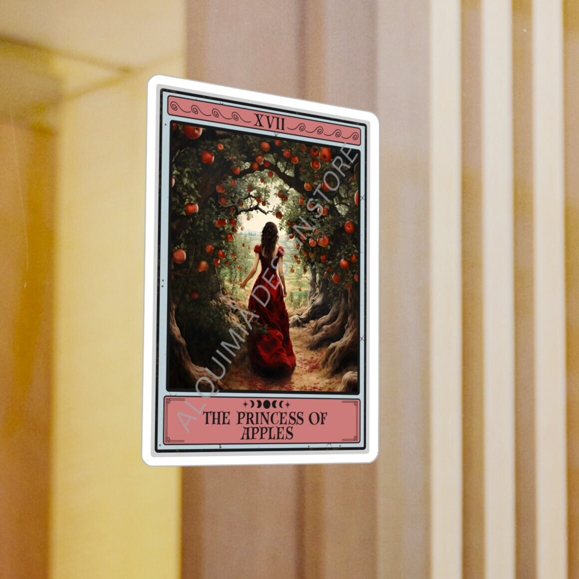 The Princess of Apples Tarot Card Sticker, 3" x 4"