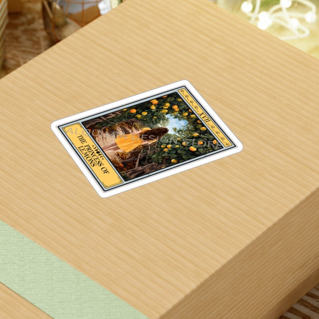 The Princess of Lemons Tarot Card Sticker, Lemon 3" x 4"