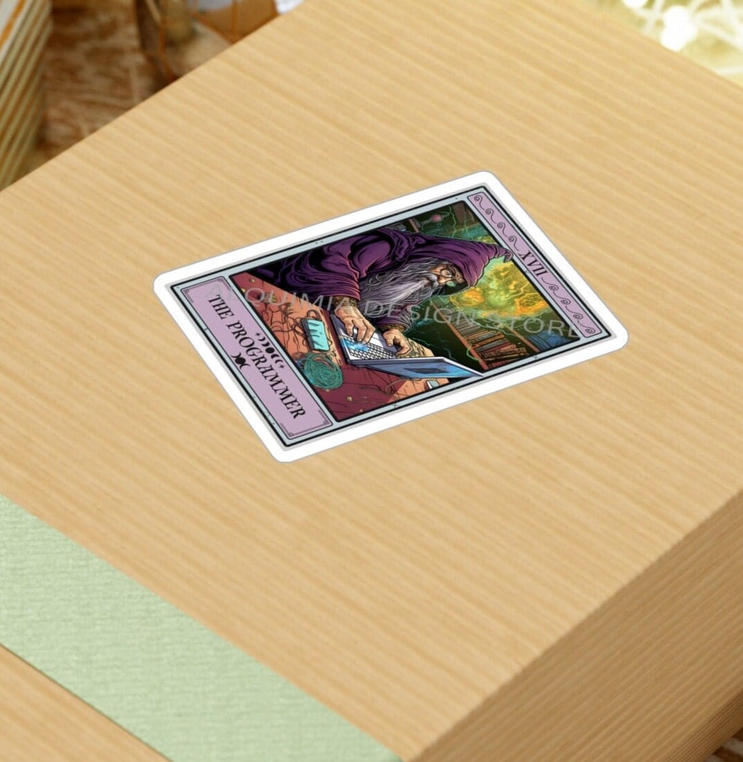 The Programmer Tarot Card Sticker 3" x 4"