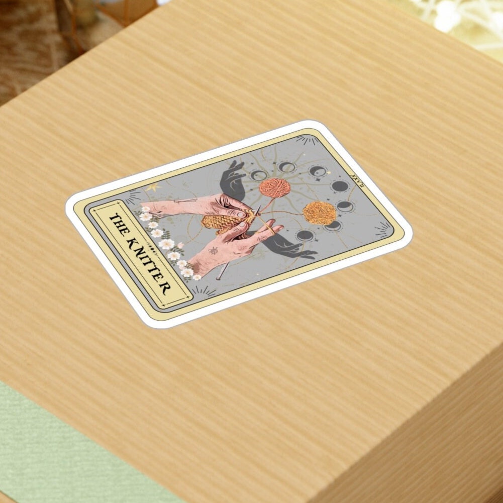 The Knitter Tarot Card Sticker 3" x 4"