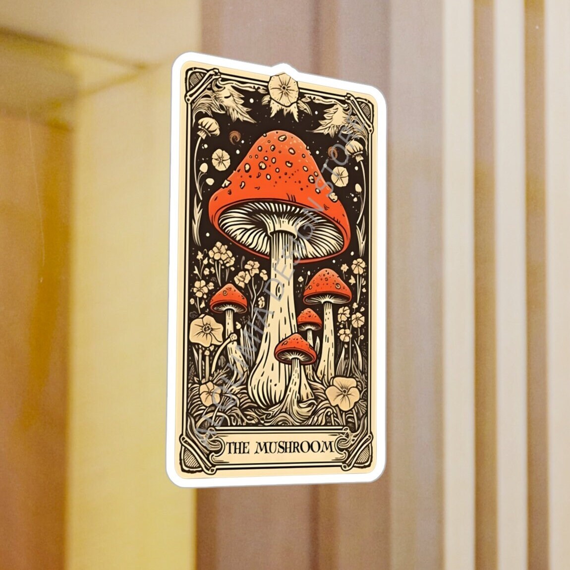 The Mushroom Tarot Card Sticker 3" x 4" Mycology