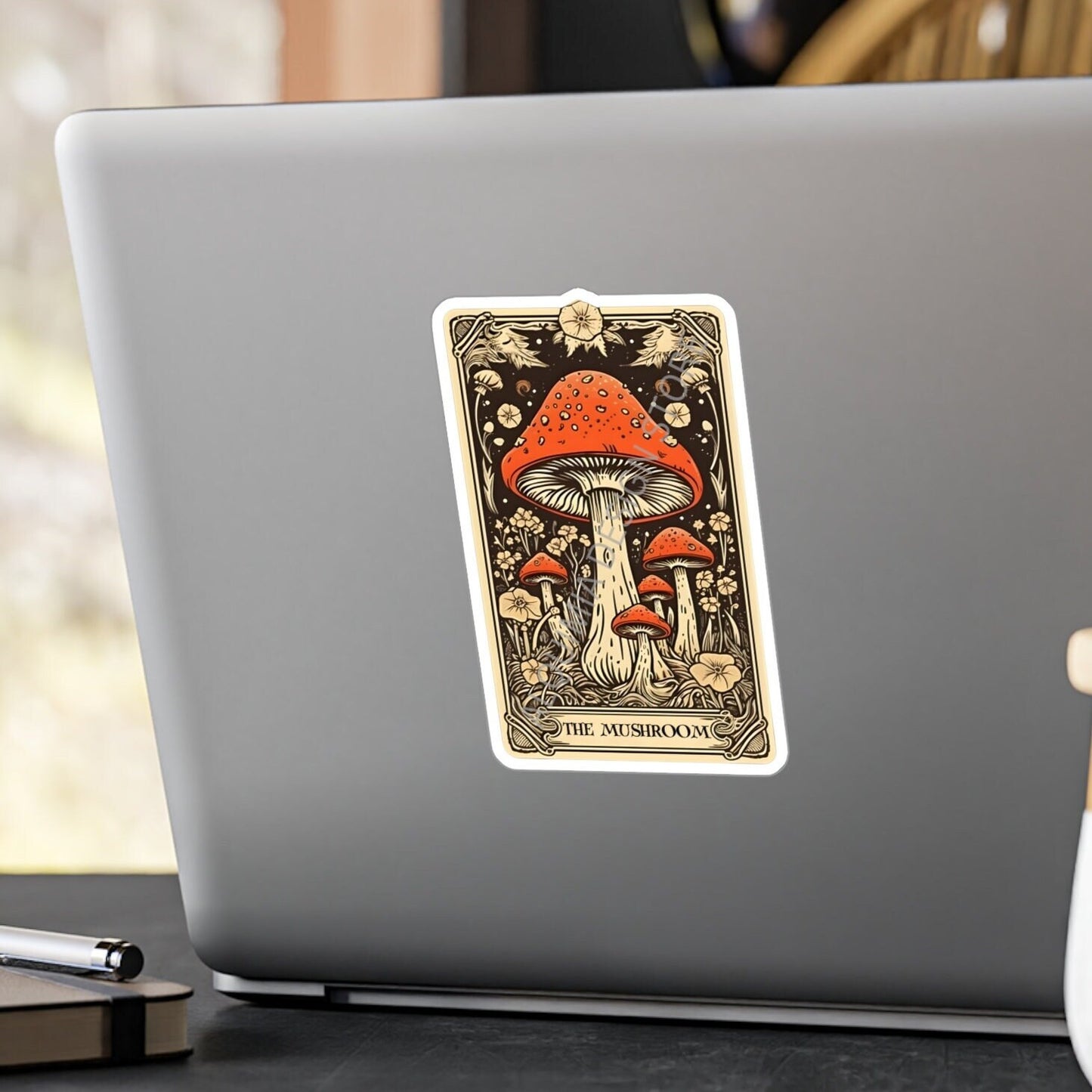 The Mushroom Tarot Card Sticker 3" x 4" Mycology