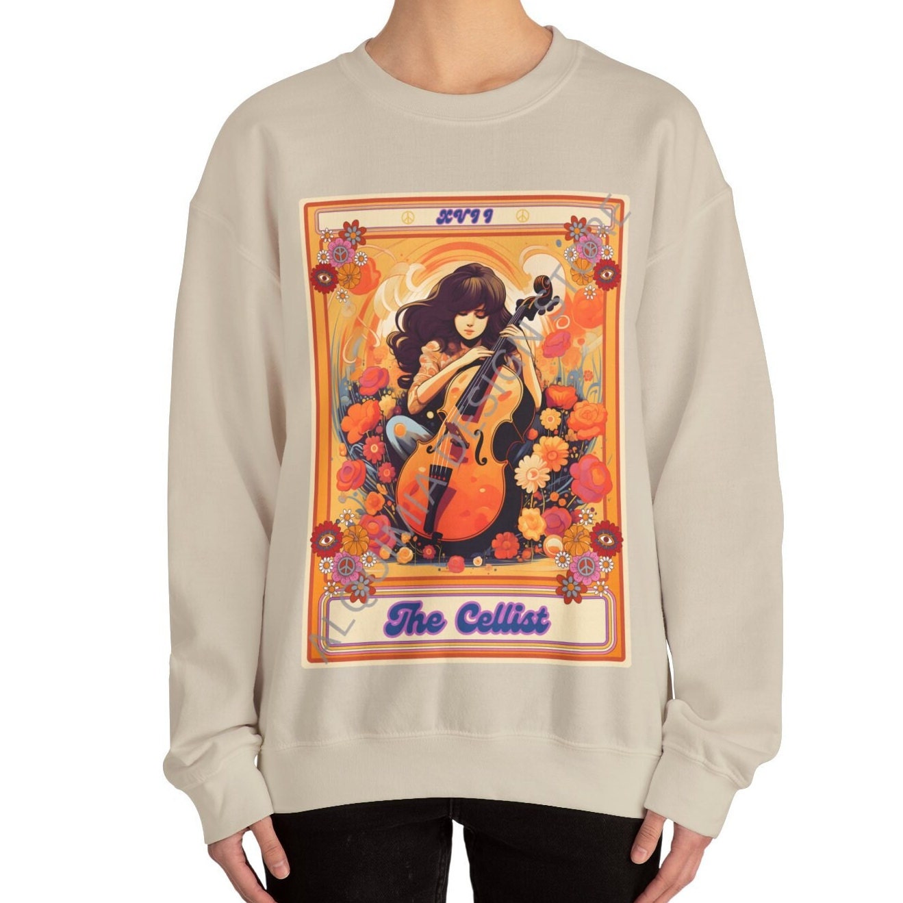 The Cellist Tarot Card Sweatshirt
