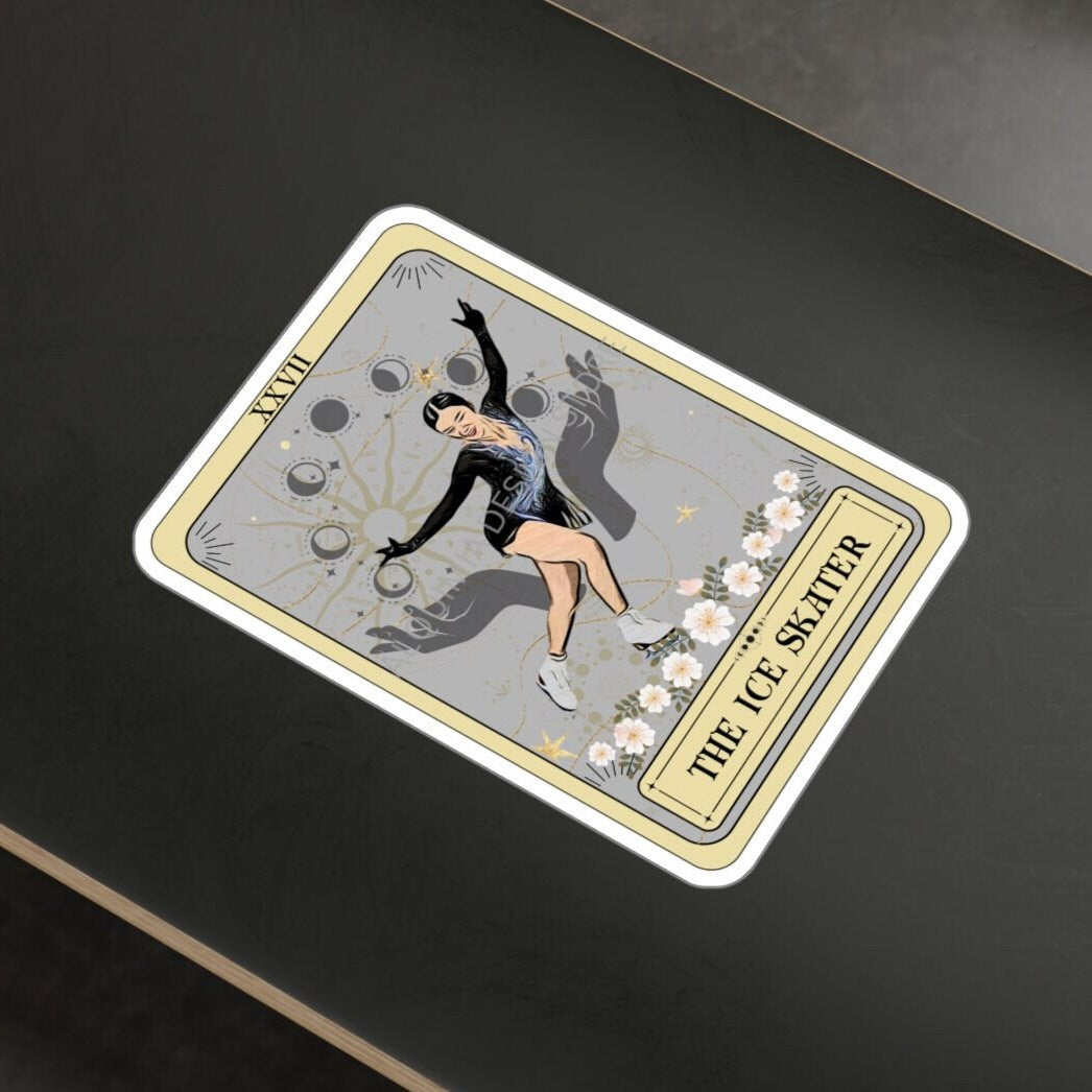 The Ice Skater Tarot Card Sticker 3" x 4"