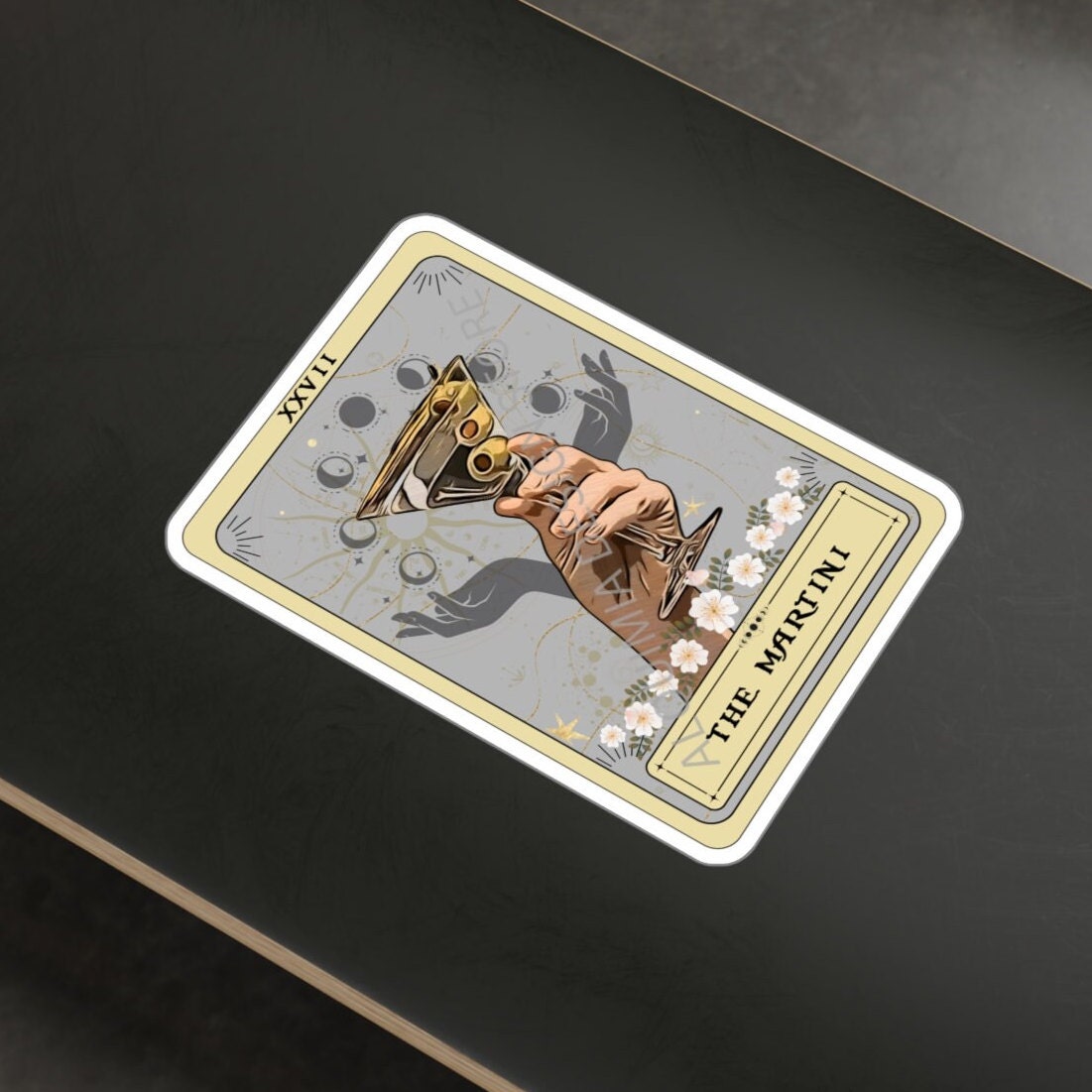 The Martini Tarot Card Sticker 3" x 4"