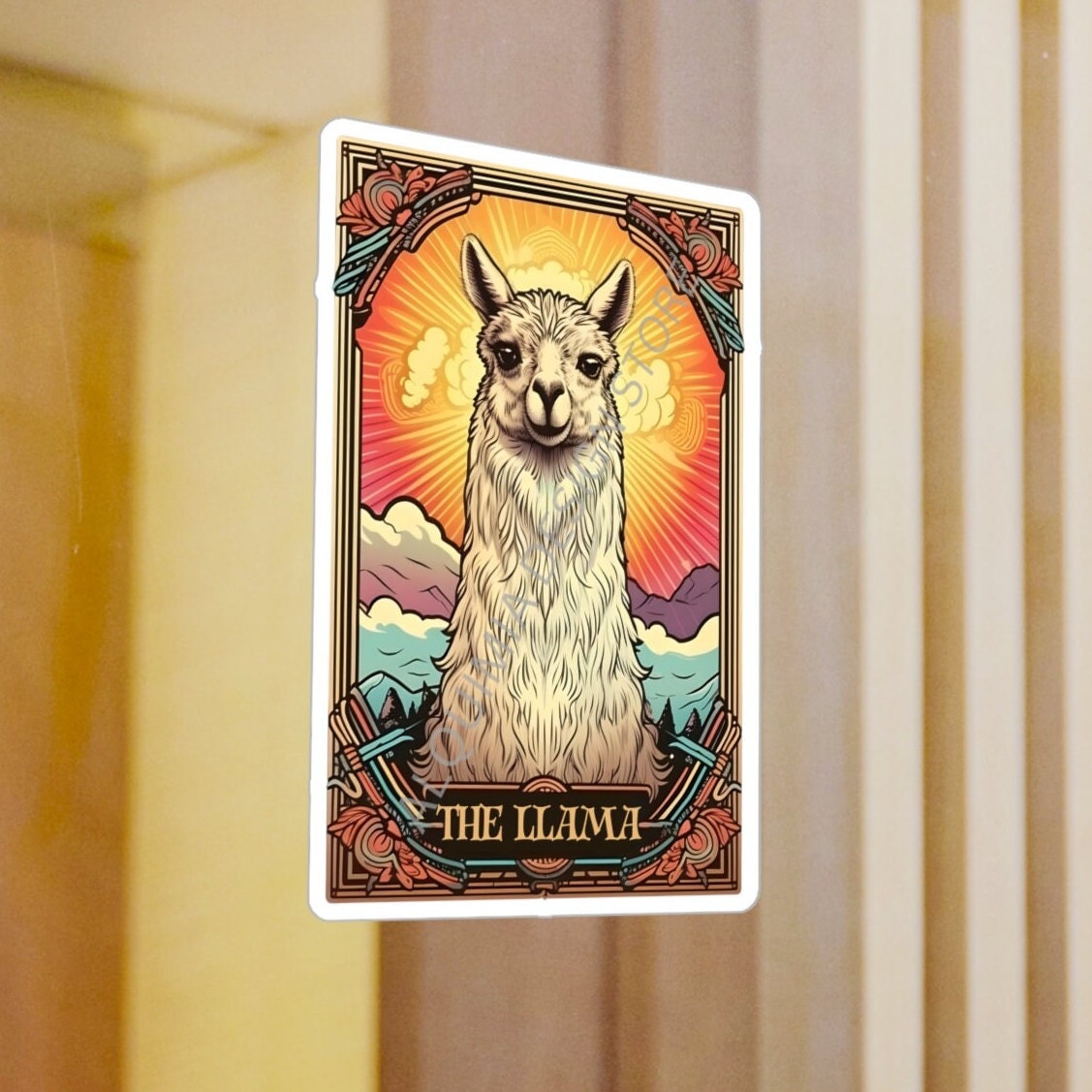 The Llama Tarot Card Sticker 3" x 4"