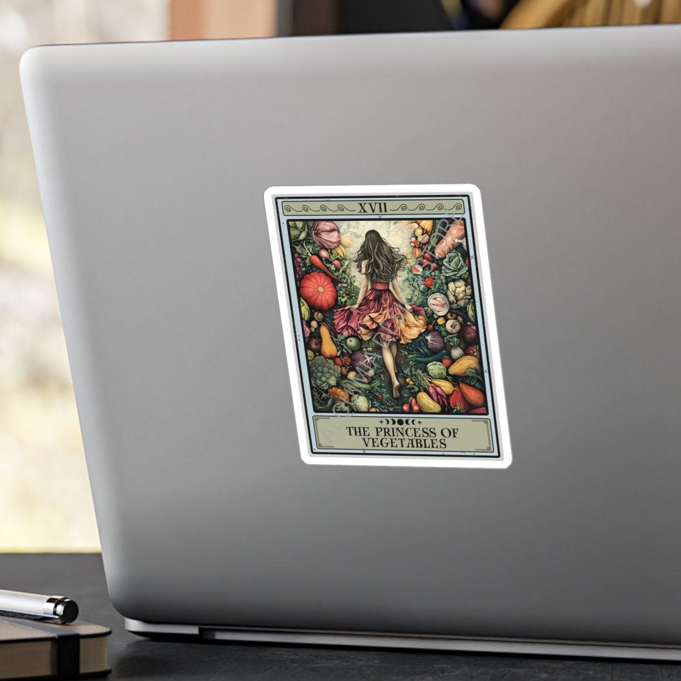 The Princess of Vegetables Tarot Card Sticker 3" x 4"