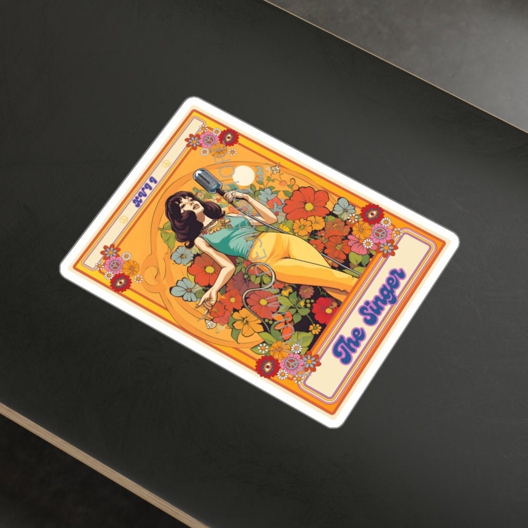 The Singer Tarot Card Sticker, 3" x 4"