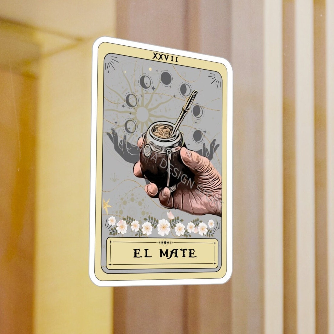 El Mate Tarot Card Sticker 3" x 4" Yerba Mate Lover