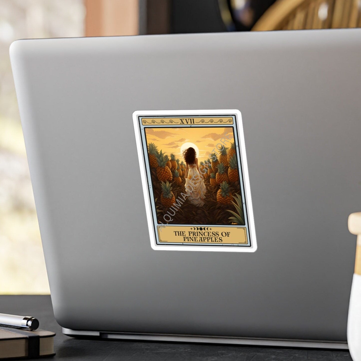 The Princess of Pineapples Tarot Card Sticker, Pineapple 3" x 4"