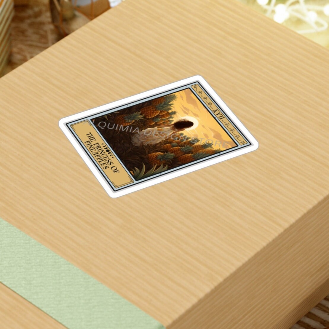 The Princess of Pineapples Tarot Card Sticker, Pineapple 3" x 4"
