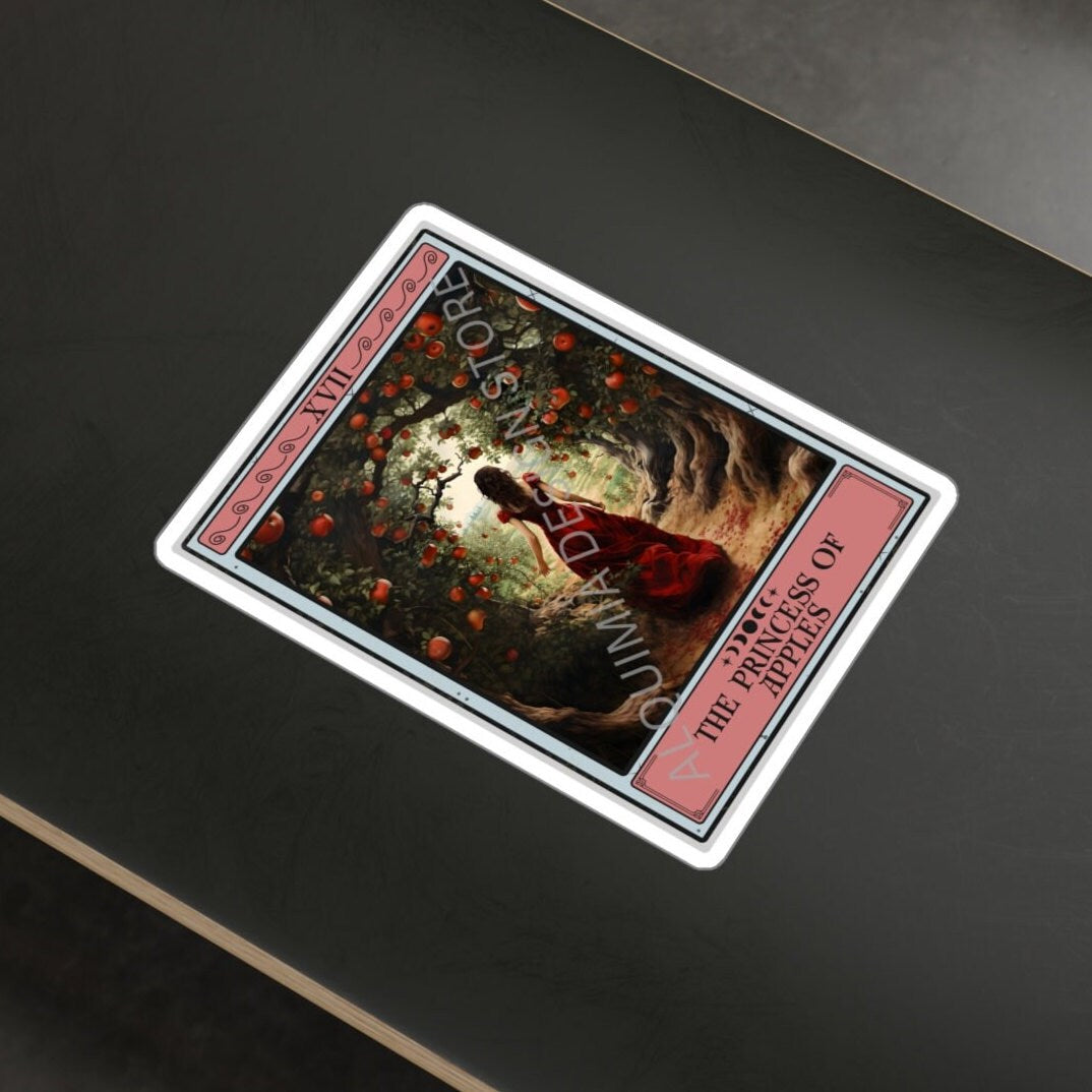 The Princess of Apples Tarot Card Sticker, 3" x 4"