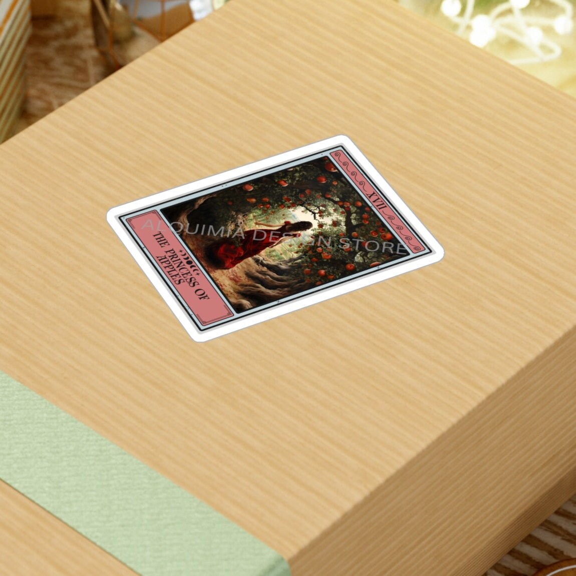 The Princess of Apples Tarot Card Sticker, 3" x 4"