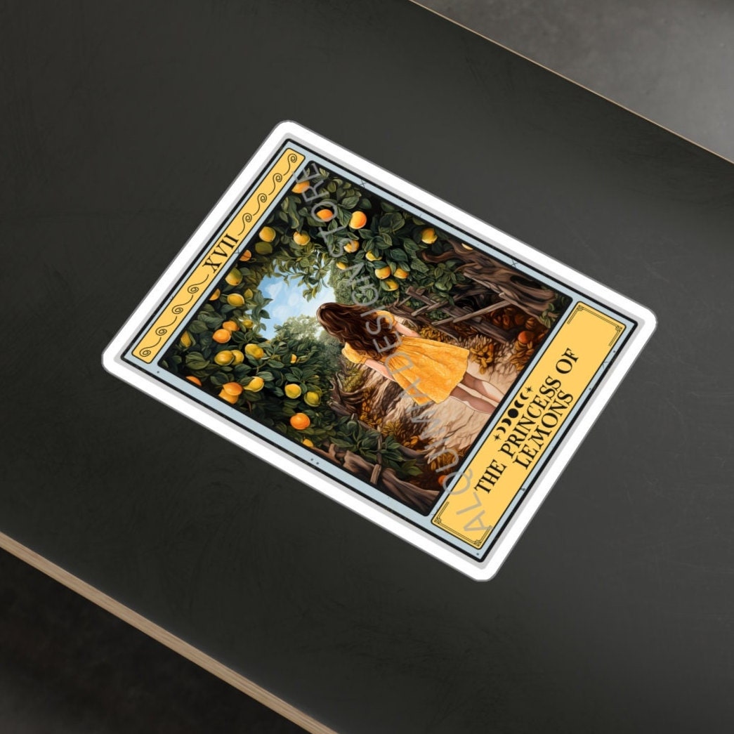 The Princess of Lemons Tarot Card Sticker, Lemon 3" x 4"