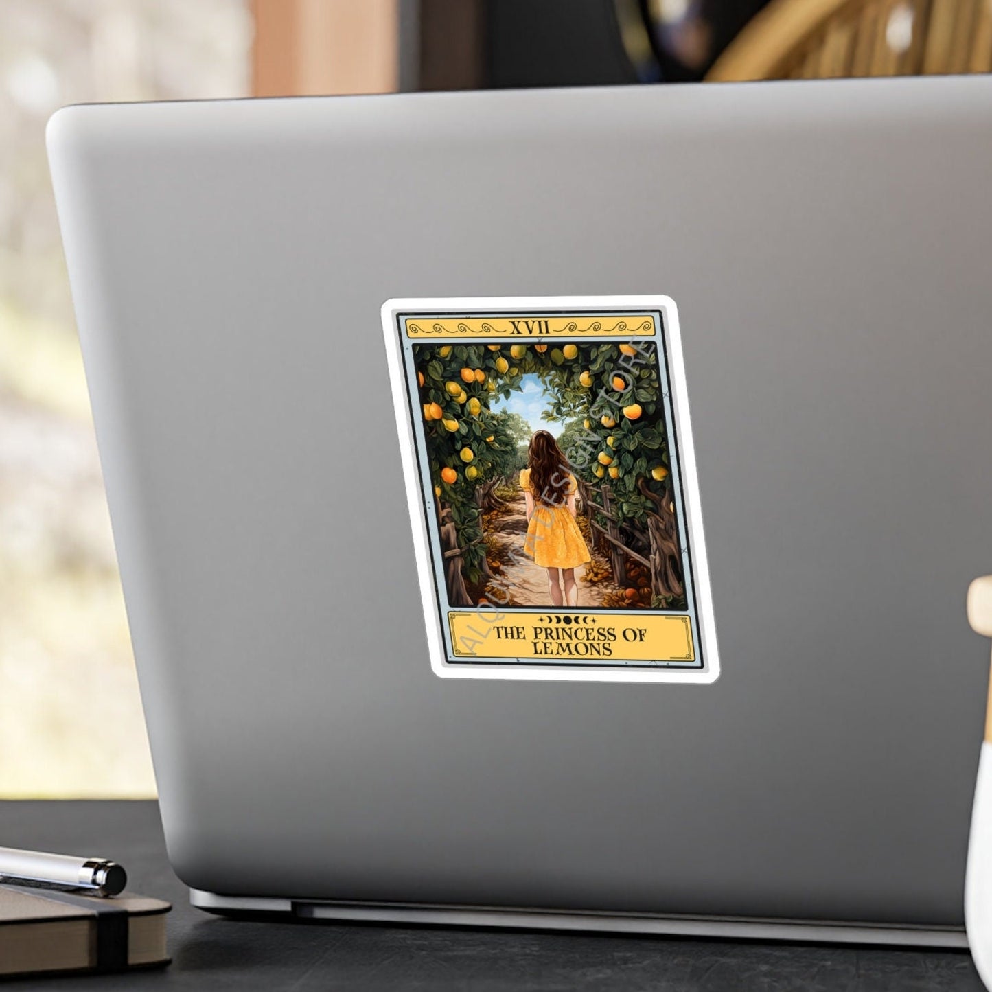 The Princess of Lemons Tarot Card Sticker, Lemon 3" x 4"