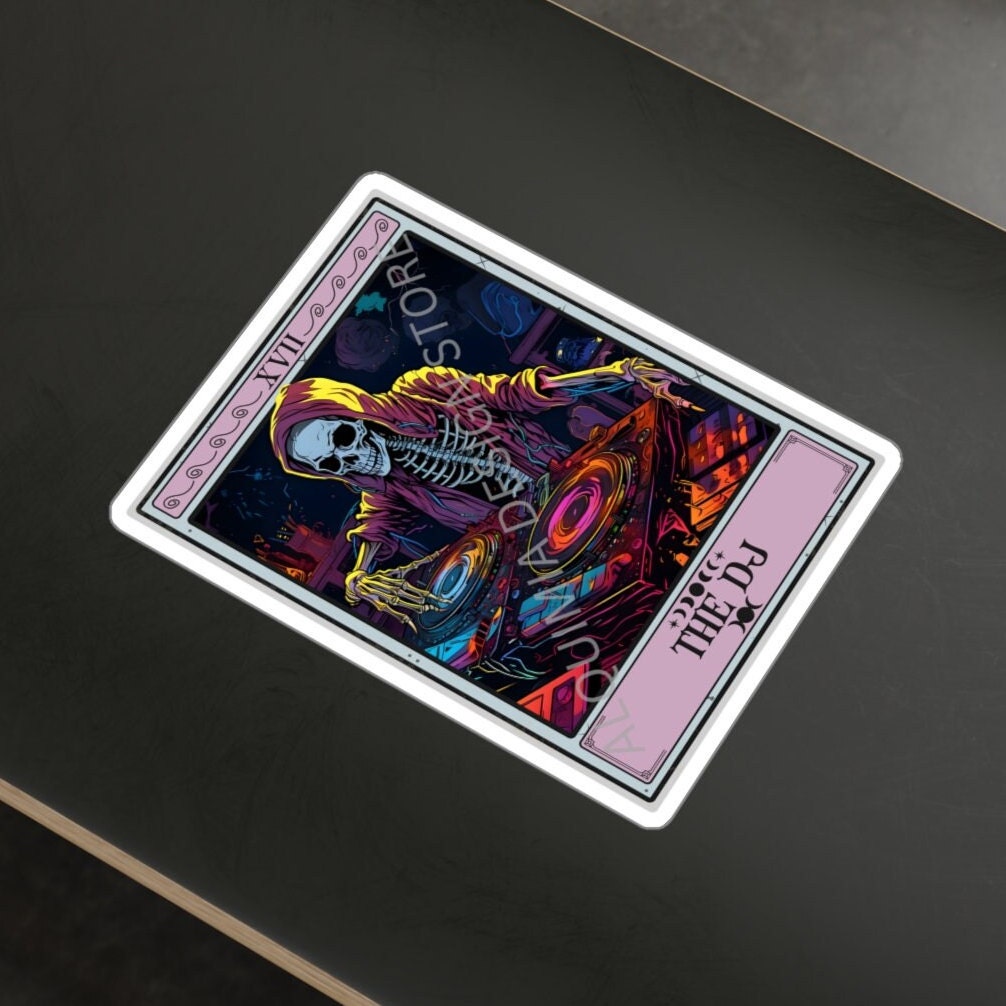 The DJ Tarot Card Sticker 3" x 4"