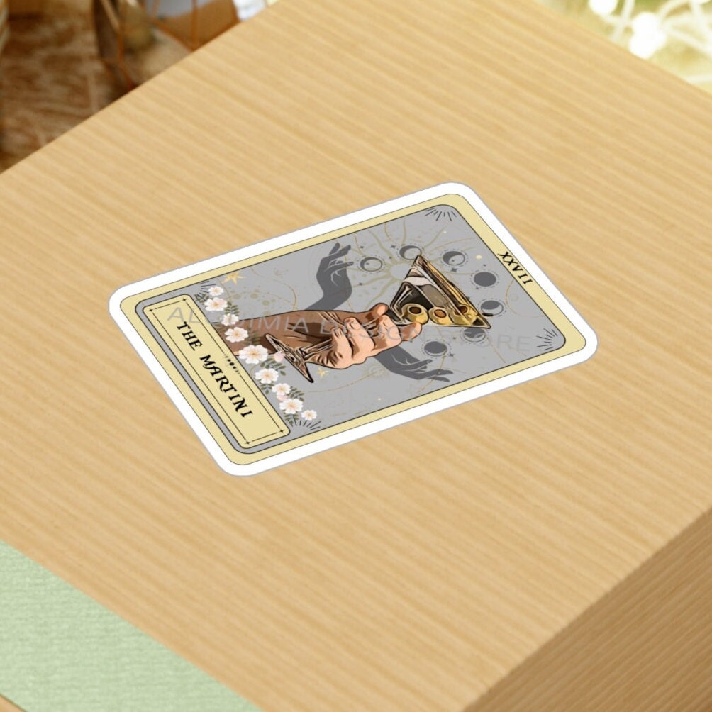 The Martini Tarot Card Sticker 3" x 4"