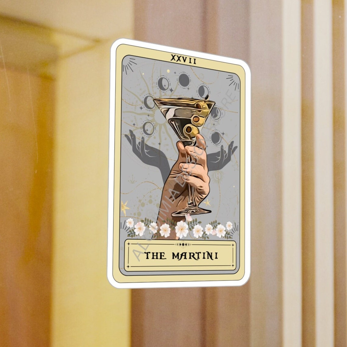 The Martini Tarot Card Sticker 3" x 4"