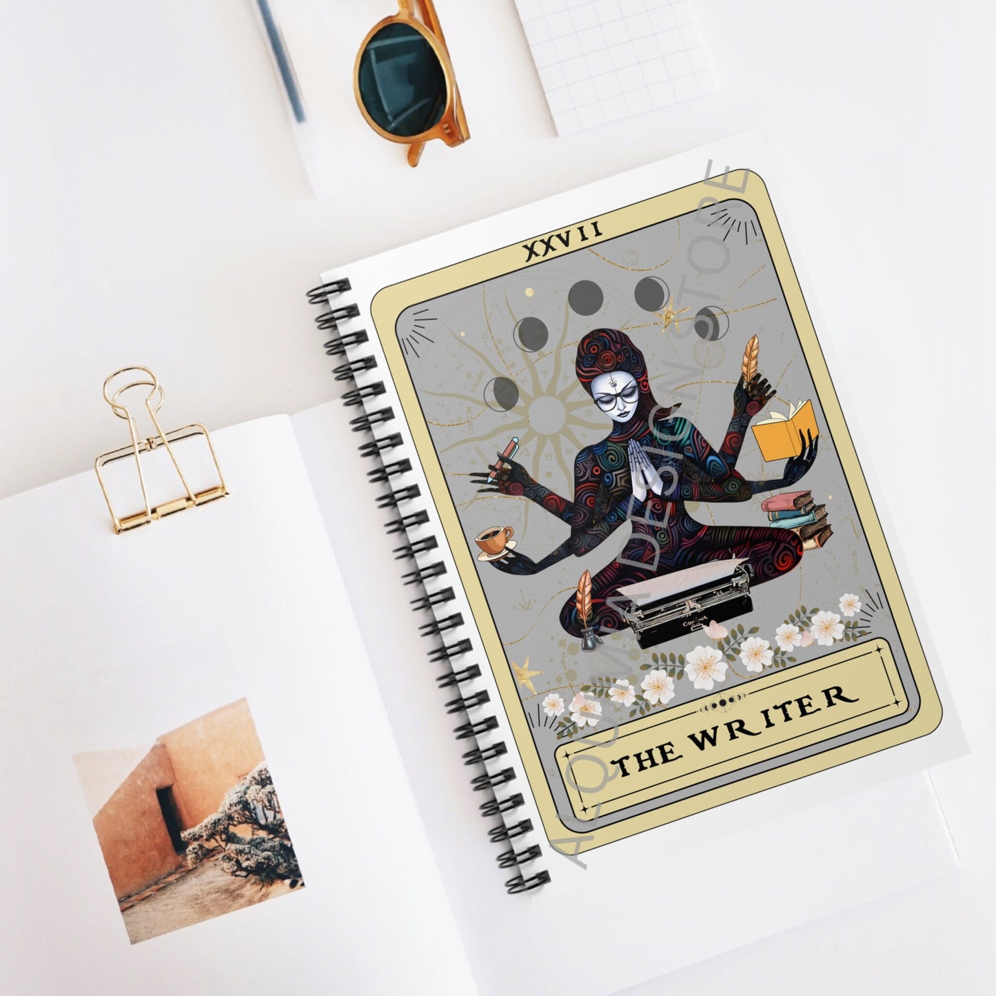 The Writer Tarot Card Journal, Writing Goddess 6" x 8" Author Notebook