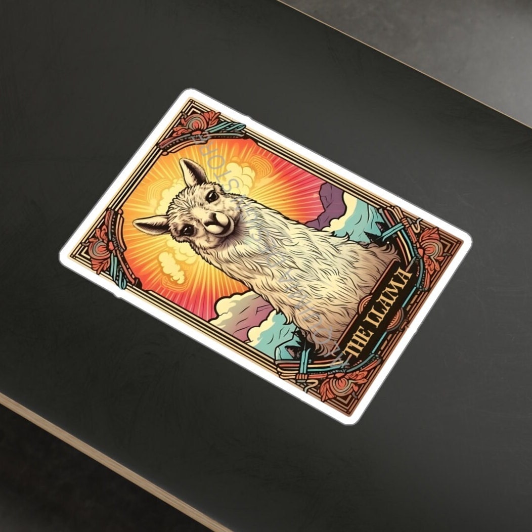 The Llama Tarot Card Sticker 3" x 4"