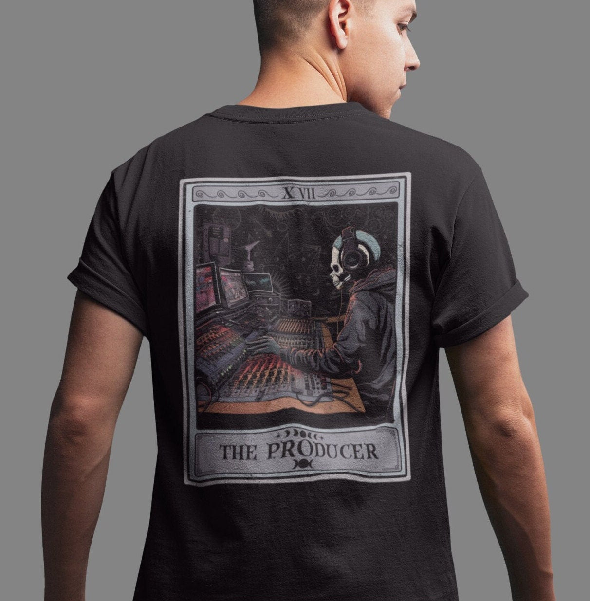 The Producer Tarot Card Shirt BACK PRINT Music Producer Recording Studio