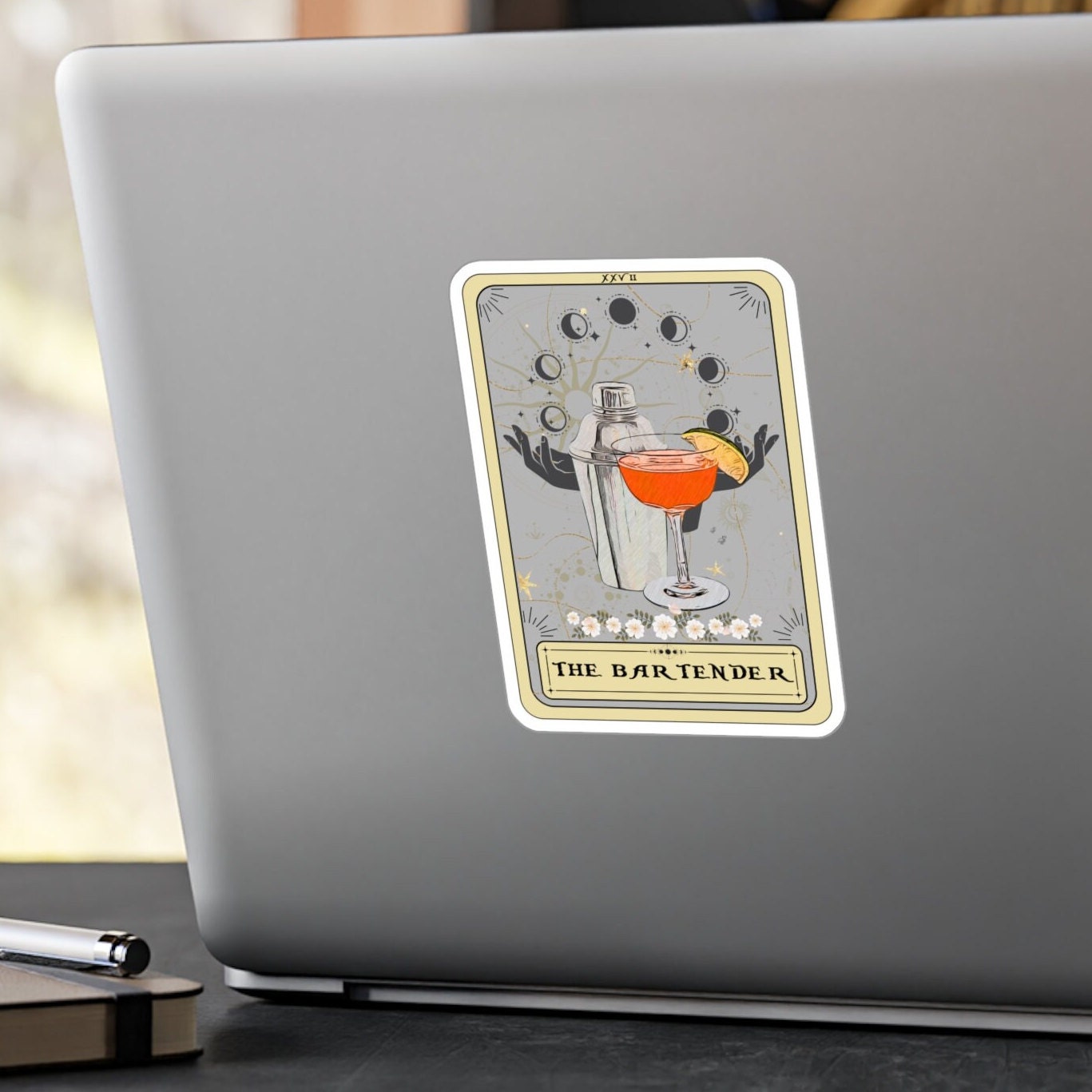 The Bartender Tarot Card Sticker, 4" x 6"