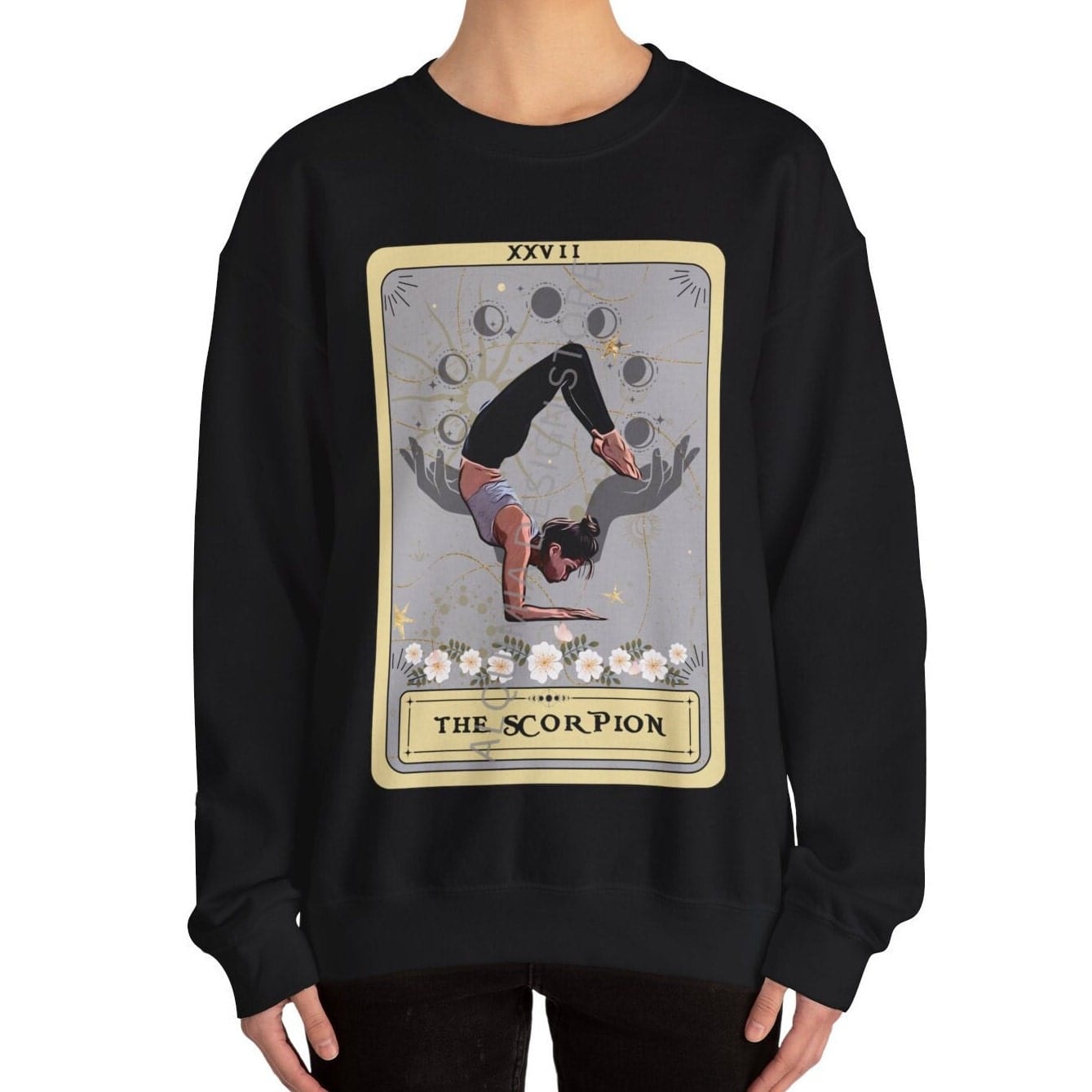 The Scorpion Tarot Card Sweatshirt, Yoga Pose