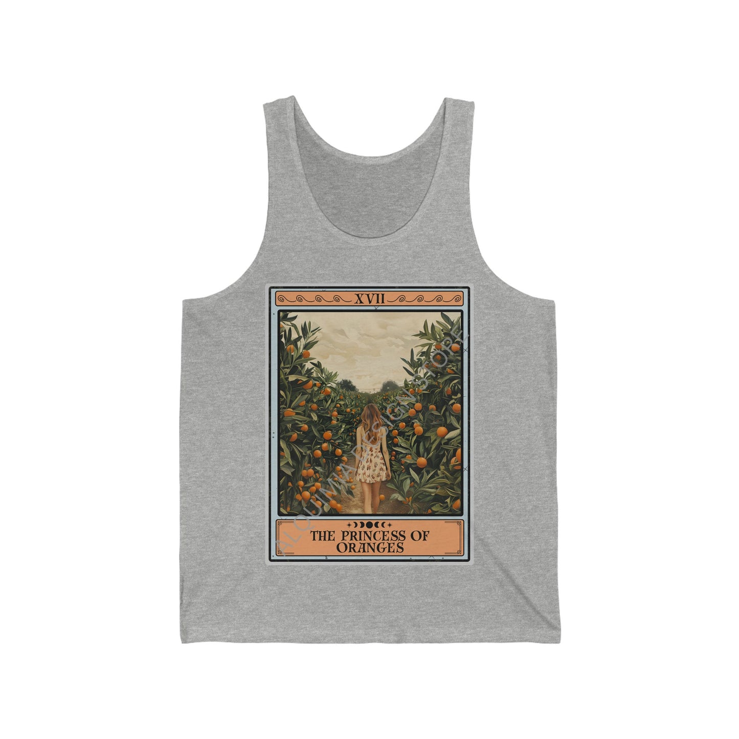The Princess of Oranges Tarot Card Tank Top, Orange Fruit