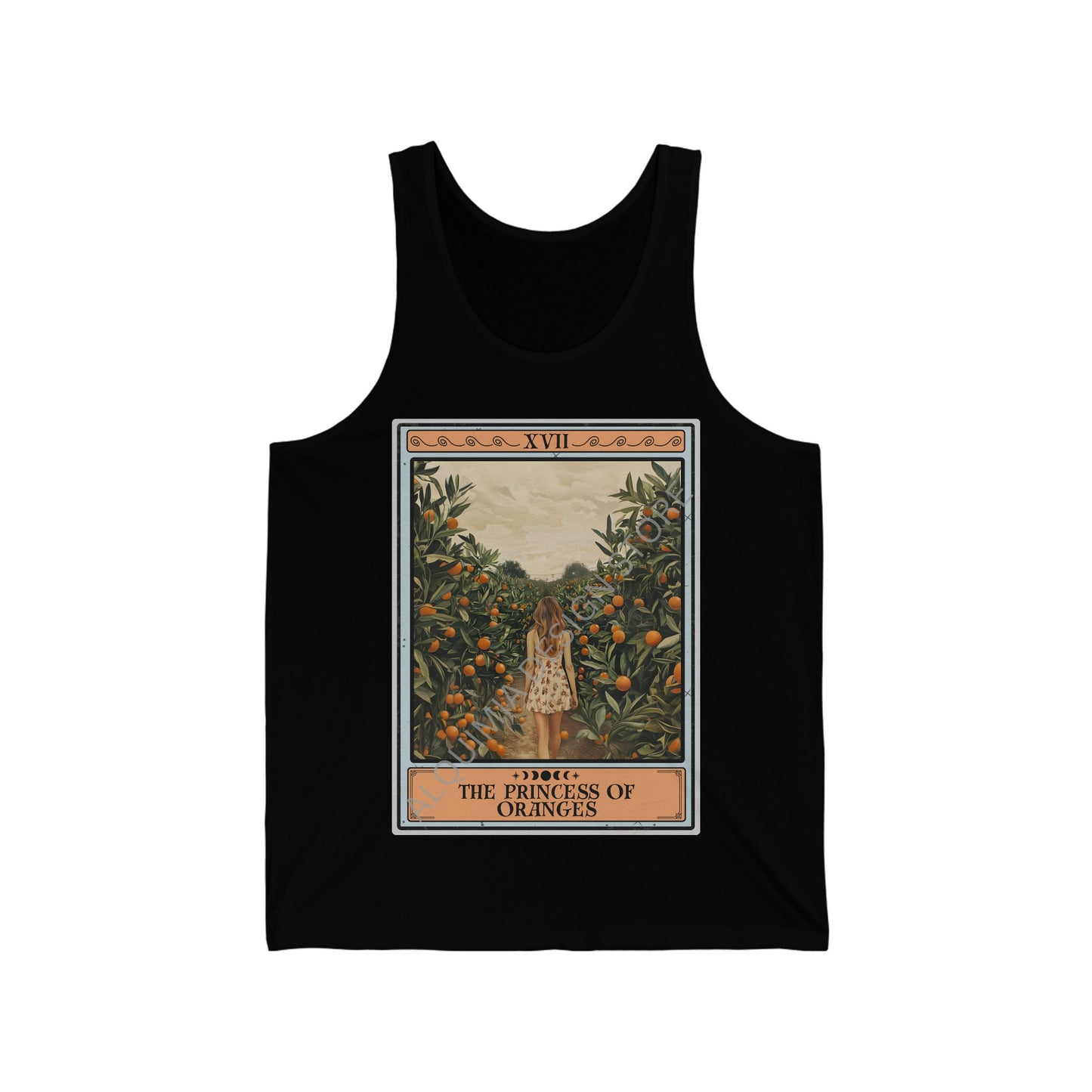 The Princess of Oranges Tarot Card Tank Top, Orange Fruit