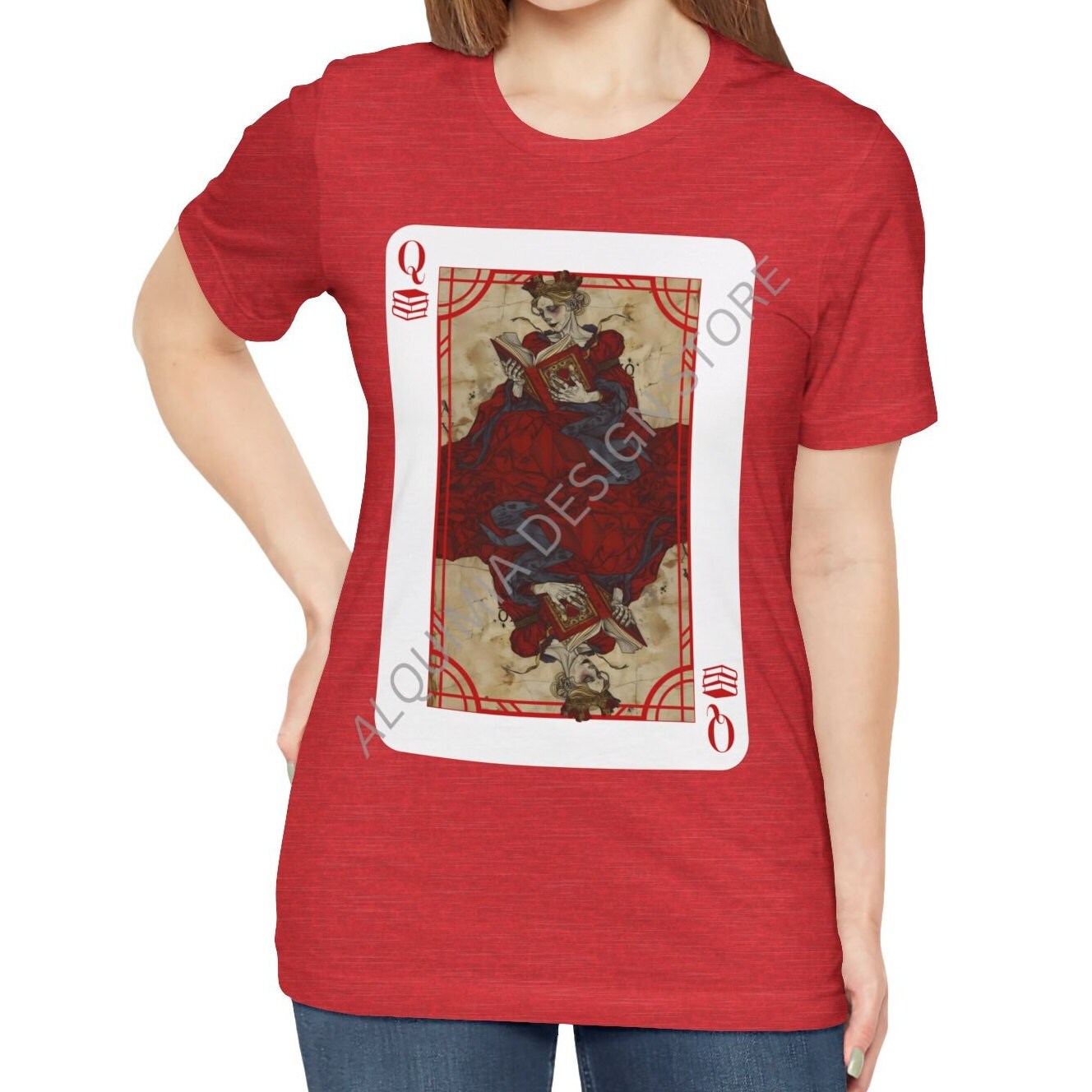 Queen of Reading Poker Card Shirt, Book Lover